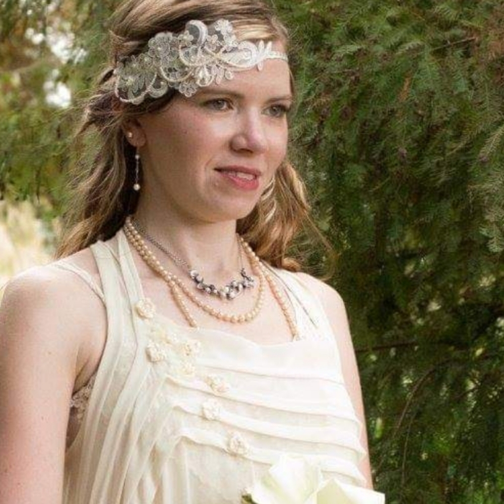 Ivory Pearl and Lace Headpiece